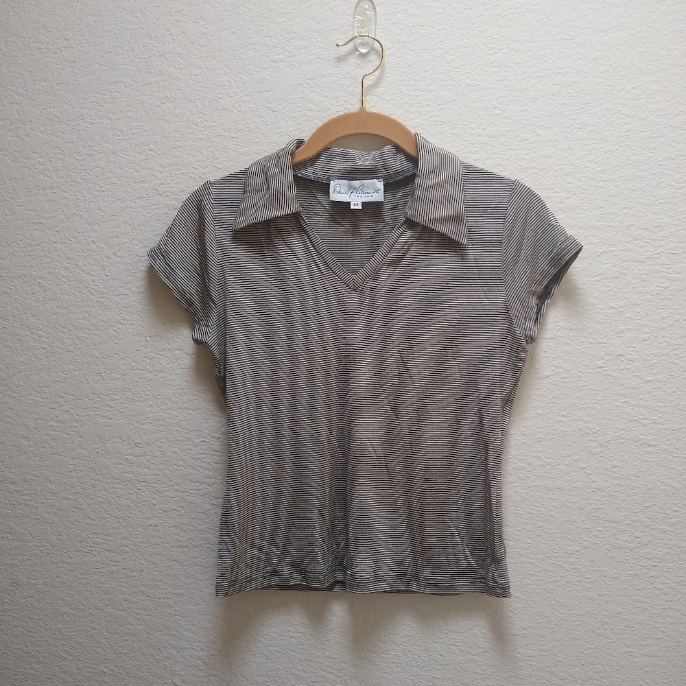 Vintage 90s Strip Collar Crop Top